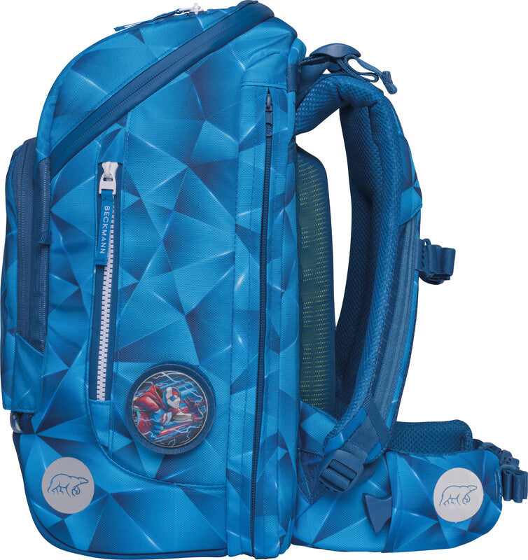 Beckmann Schulrucksack – Active Air Flx – Blue Lightning – Recycelte Materialien – 26,0×39,0×22,0 cm
