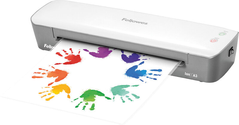 Fellowes Ion Laminiergerät A3 – Heisslaminator, bis 125 µm, 2 Rollen, 300 mm/min, weiss