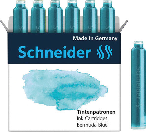 Schneider Schreibgeräte Schneider Tintenpatronen Pastell – Blau, geruchsarm, 6 Stk.