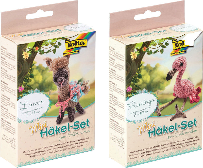 Folia Bastelset Häkeln Flamingo – ab 8 Jahren – 80–100 mm