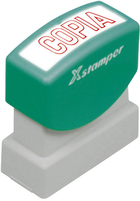 X-Stamper Motivstempel – Motiv: Copia, selbstfärbend, Kunststoff, 13 × 42 mm, Italienisch