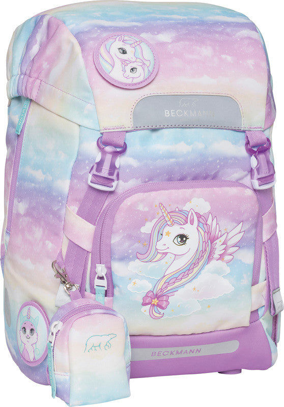 Beckmann Schulrucksack-Set – 6-teilig – Einhorn – mit Leuchteffekt