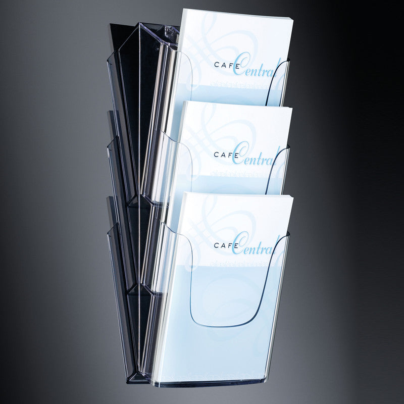 Sigel Wandprospekthalter – zur Wandmontage, Acryl, transparent, 235 × 545 mm – für A4