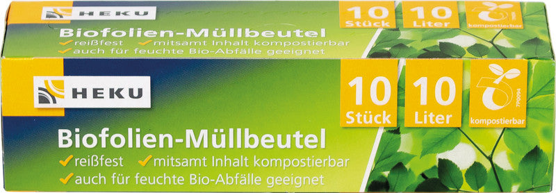 Heku Beutel – 10 L, Biokunststoff, transparent, kompostierbar – 10 Stück