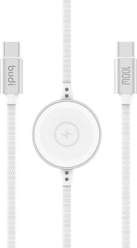 Budi USB-C auf USB-C Kabel – 1,5 m – Weiss – für Apple Watch und USB-C-Geräte