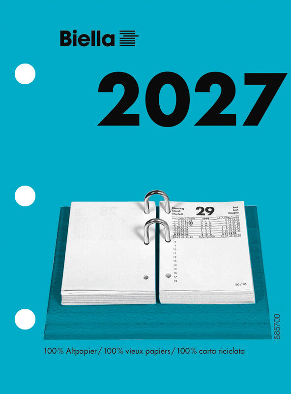 Biella Kalender-Einlage – 1 Tag/Seite, Spezial (70/38 mm), 8 × 10,8 cm, 2026