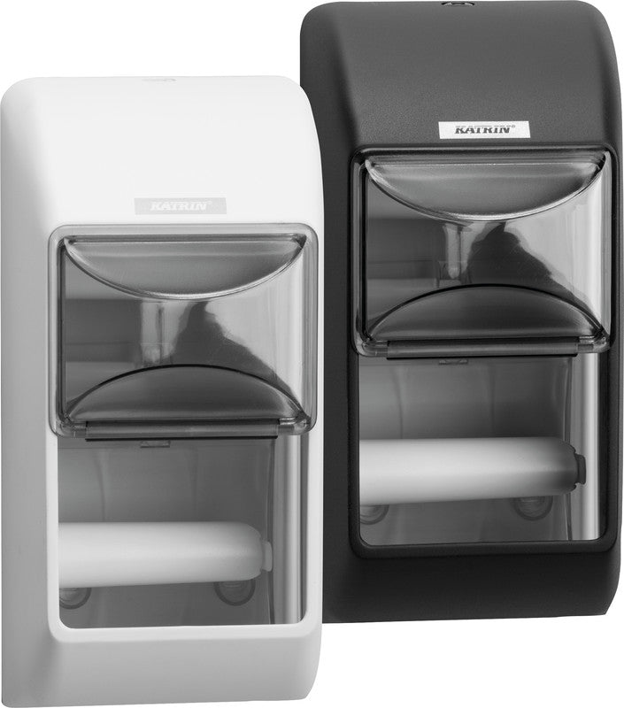 Katrin Toilettenpapierspender – Kunststoff, Weiss, für 2 Rollen, 14,5 × 14,5 × 30,0 cm