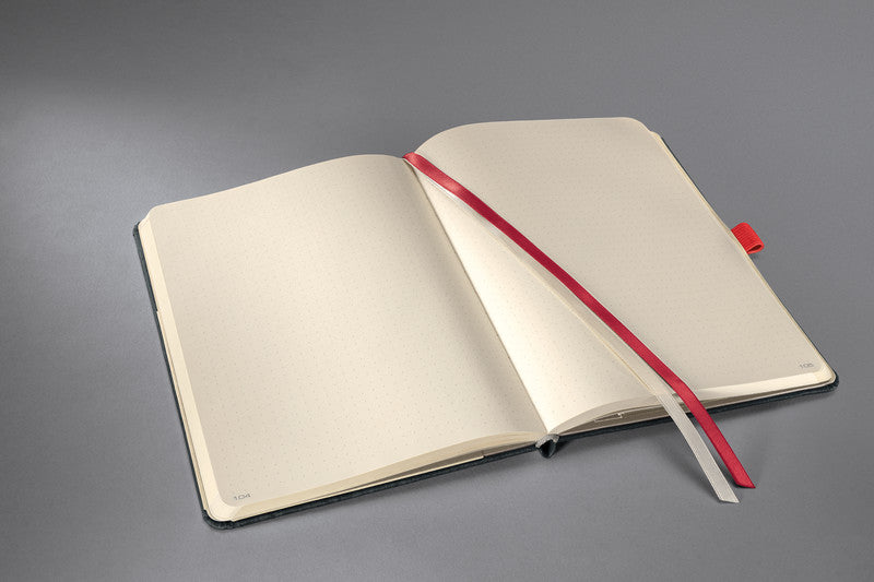 Sigel Notizbuch, 135 × 203 mm, punktkariert, Fadenheftung, 194 Seiten, 80 g/m² – grau