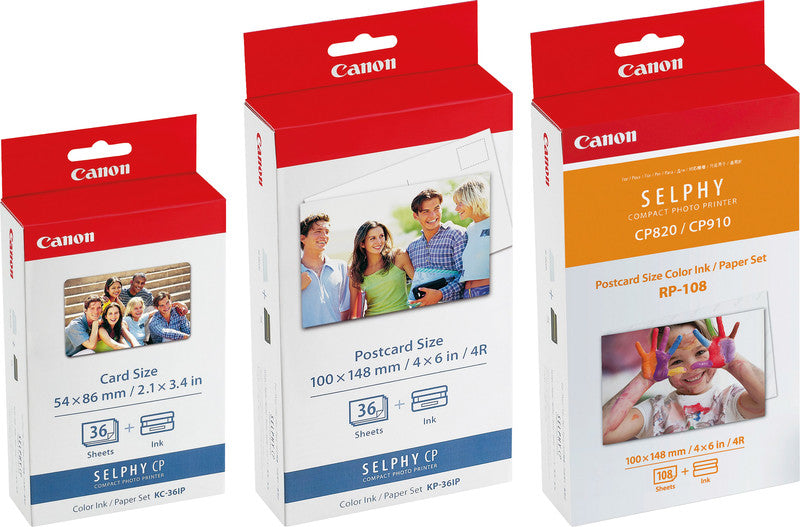 Canon Selphy Papier-Set – glänzend, 100 × 148 mm, 260 g/m², 36 Blatt, inkl. 1 × Farbband, einseitig – für Selphy