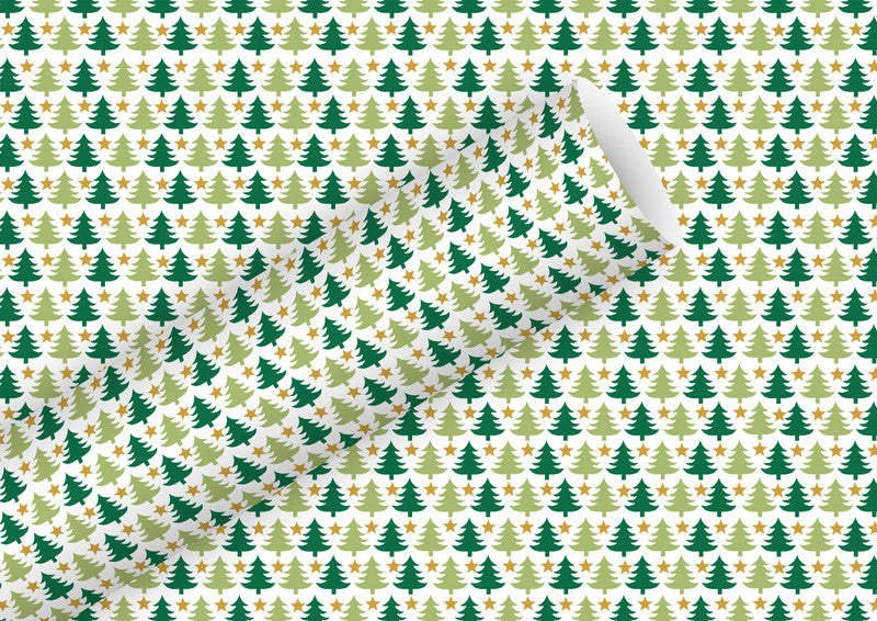 Braun + company Geschenkpapier – Minitrees (Weihnachten), Grün – 70 cm × 2 m