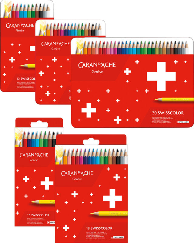 Caran d-Ache Caran d'Ache Swisscolor Farbstifte-Set – 18 Farben, Mine Ø 2,8 mm, Kartonetui