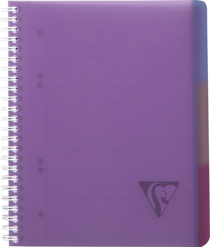 Clairefontaine Spiralheft, Spiralbindung, 120 Blatt, 4-fach gelocht, perforiert, 90 g/m² – farbig sortiert