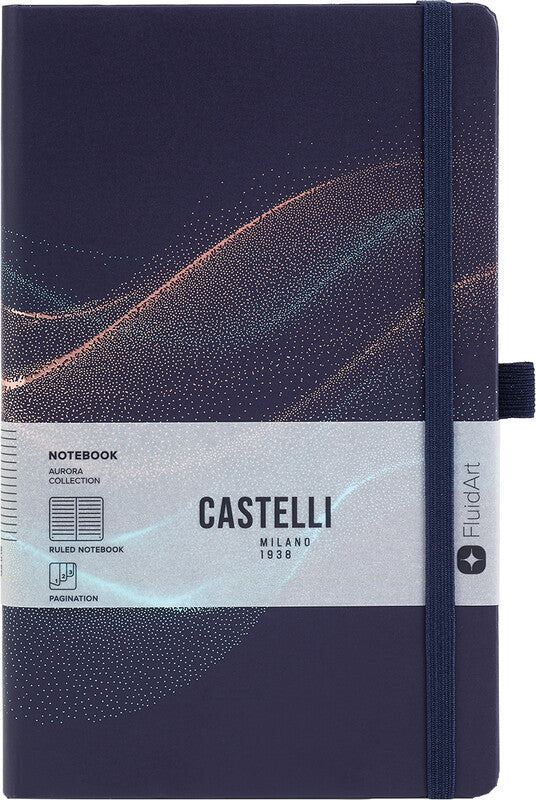 Castelli Notizbuch – A5 – liniert – 192 Seiten – 80 g/m² – gebunden, Gummiband, Stiftschlaufe, mehrfarbig