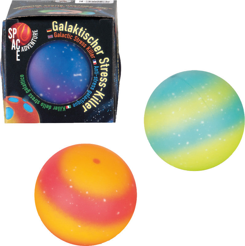 Trendhaus Space Adventure Stressball – 1 Stück, Ø 6 cm, Gummi, mit PVA-Pulver gefüllt
