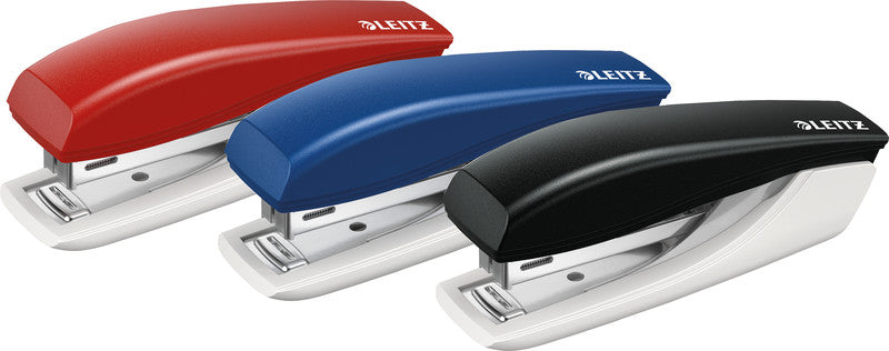 Leitz Mini 5517 – Hefter, 10 Blatt, für Nr. 10, Oberlademechanik, Einlegetiefe 35 mm, rot