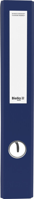 Biella Bundesordner – A4 hoch – 2-Ring Hebelmechanik, Rücken 40 mm – Marine, Karton, mit Niederhalter, FSC