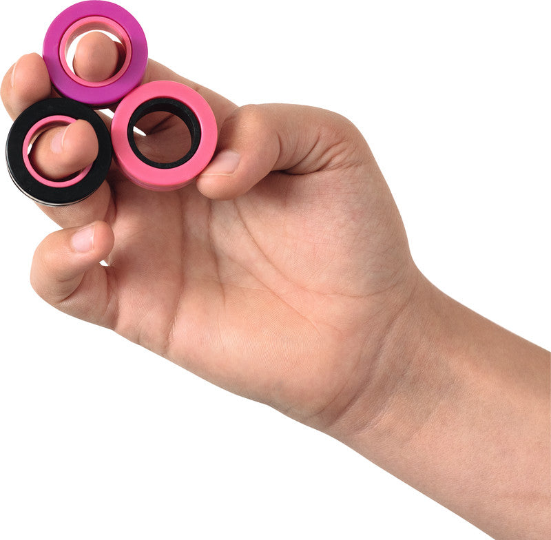 Folia Finger Spin Fidget-Spielzeug – 3 Stück, Kunststoff, Pink