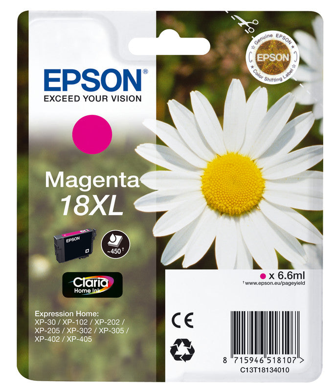 Epson Tintenpatrone 18XL, Magenta – für Tintenstrahldrucker und Multifunktionsgeräte