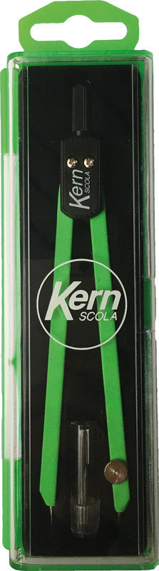 Kern scola Wandtafel-Zirkel – Schenkellänge 13,5 cm, Radius 15 cm, Aufnahme bis 3,5 mm, Messing, Grün