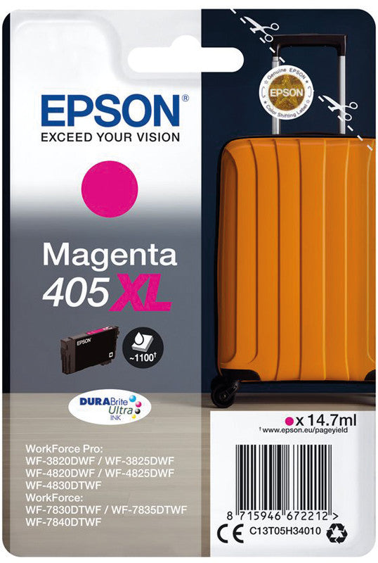 Epson Tintenpatrone 405XL, Magenta, 14,7 ml – für Tintenstrahldrucker/Multifunktionsgeräte