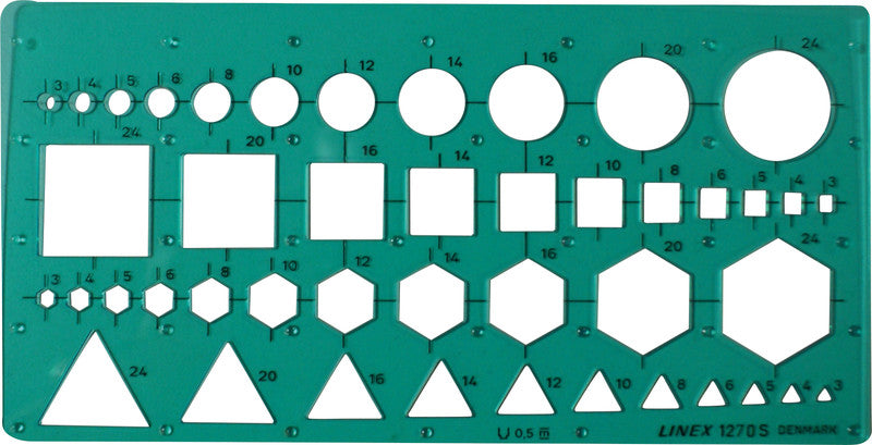 Linex Wandtafel-Lineal 19,5×10 cm – Kunststoff, Grün, mit Tuschenoppen, Abgerundete Ecken