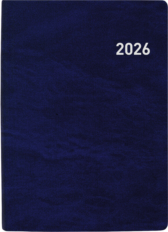 Biella Memento Agenda – 1 Woche/2 Seiten, gebunden, 10,1 × 14,2 cm, 2026, mehrsprachig, dunkelblau, FSC
