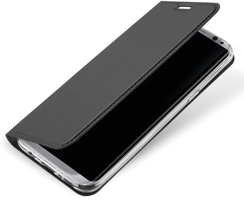 Dux Ducis Booklet-Hülle – für Samsung Galaxy S8 – dunkelgrau – Kunstleder – mit Kartenfach, Magnetverschluss