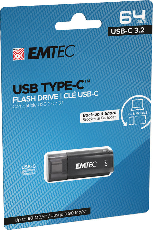 Emtec D400 USB-Stick – 64 GB, USB 3.2, recyclingfähig