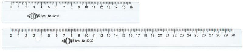 Wedo Wandtafel-Lineal 16 cm – Kunststoff, transparent