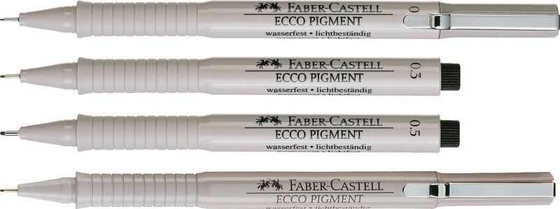 Faber-Castell Ecco Pigment Fineliner 0,5 mm – schwarz – wasserfest, dokumentenecht