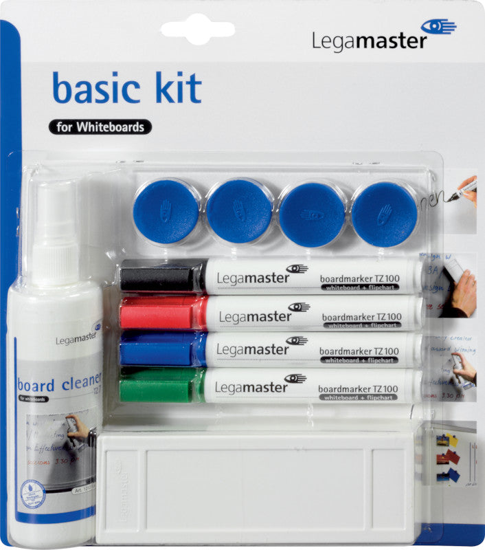 Legamaster Starter-Kit, inkl. 4 Marker, Wischer, Reiniger – für Whiteboards