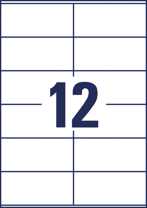 Avery Druckeretiketten, 105 mm × 48 mm, naturweiss, Altpapier, permanent, 120 Etiketten (10 Blatt)