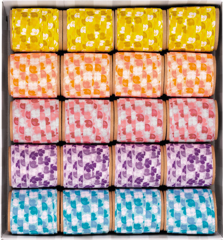 Brizzolari Geschenkband, Kunststoff, Blumen, 10 mm × 10 m
