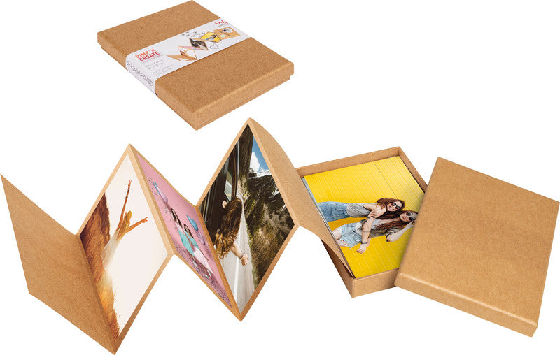 Walther Leporello – Kraft – 120 × 165 × 25 mm – für 11 Fotos (100 × 150 mm)