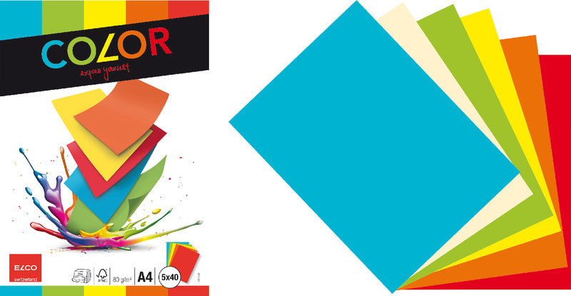 Elco Kopierpapier – A4, 80 g/m², Orange – für Inkjet/Laser/Kopierer – FSC – 100 Blatt