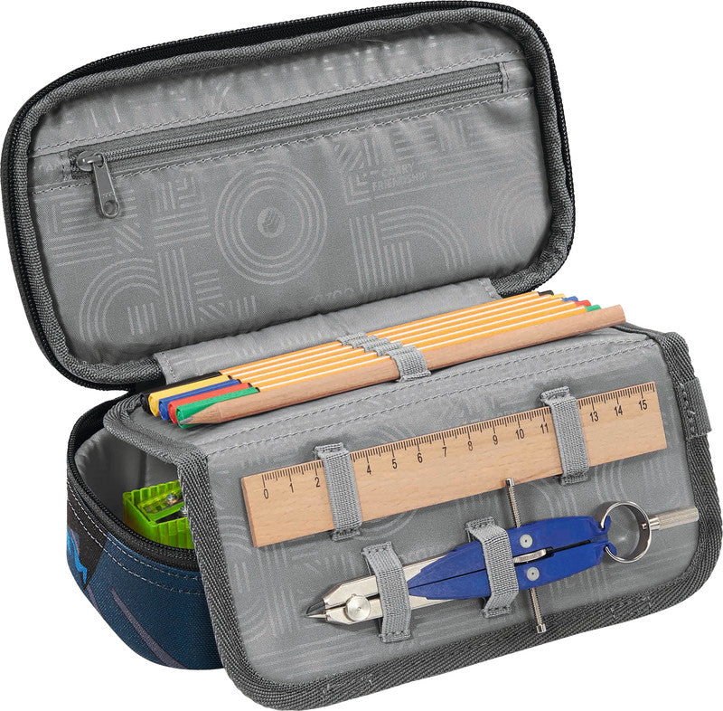 Coocazoo Etui Schlamperetui, leer – Blue Craft – Kunststoff – 24,0 × 6,0 × 11,0 cm