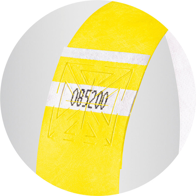 Sigel Eventband – 25 × 255 mm, Neongelb, Kunststoff, fortlaufend nummeriert – 120 Stk
