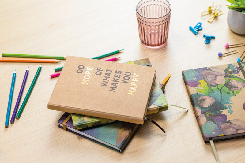 Sigel Notizbuch A5, liniert, Fadenheftung, Karton, 192 Seiten, 100 g/m² – mehrfarbig