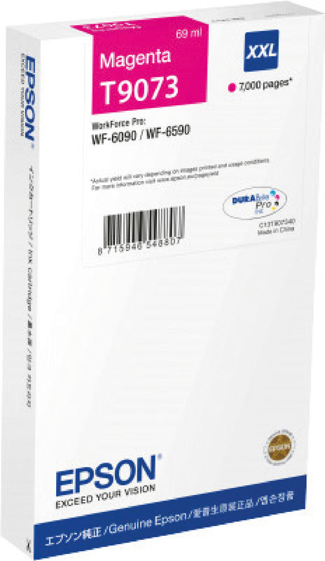 Epson Tintenpatrone C13T90734N, Magenta, 7'000 Seiten – für Tintenstrahldrucker/Multifunktionsgeräte