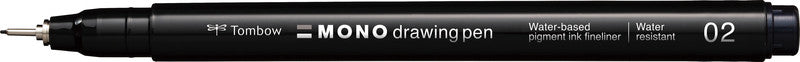 Tombow Mono Drawing Pen Fineliner – schwarz – wasserfest