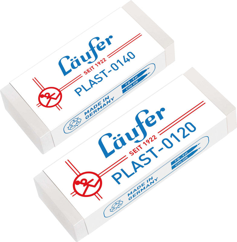Laufer Radierer – für Blei- und Farbstifte – 65 × 12 × 21 mm – Kunststoff – transparent