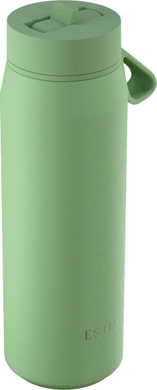 Estia Pulse Isolierflasche 500 ml – Doppelwandig 12 h Heiss/24 h Kalt, Edelstahl, Schraubdeckel, Pine