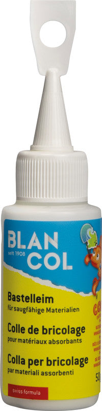 BLANCOL Bastelkleber – 50 g – weiss – trocknet transparent, auswaschbar – zum Basteln