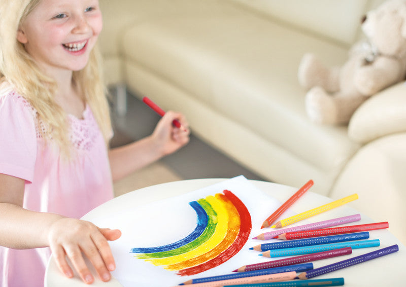 Faber-Castell Aquarellfarbstifte Jumbo Grip – 5 Farben, im Kartonetui, Ø 5,3 mm, dreikantig, FSC