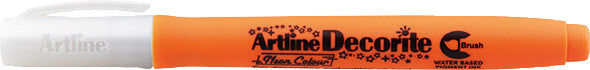 Artline Pigment-Marker Decorite Brush – Pinselspitze – Neonorange – Lichtbeständig