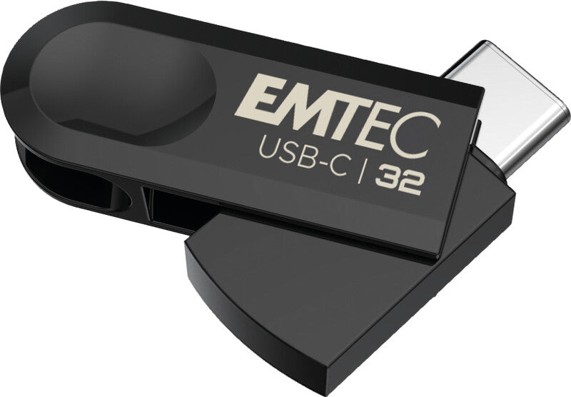 Emtec C280 USB-Stick – 32 GB, USB 3.2, Gehäuse aus 100% recyceltem Kunststoff; drehbarer Verschluss