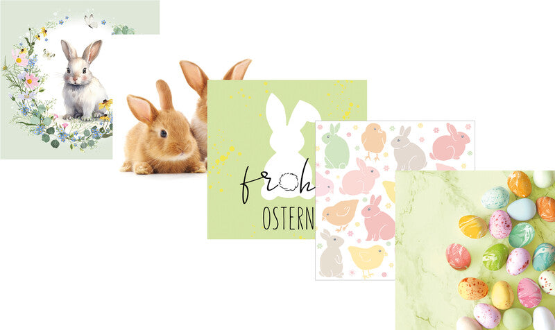 Atelier Servietten Weisser Hase – 33 × 33 cm – 3-lagig, Tissue – 20 Stk.