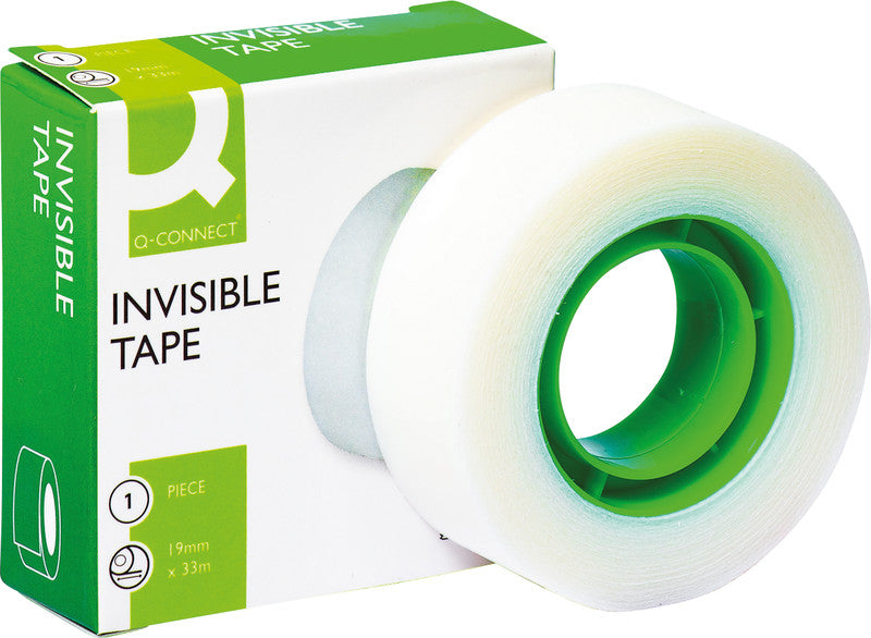 Q-Connect Klebeband – permanent, matt, unsichtbar, 19 mm × 33 m