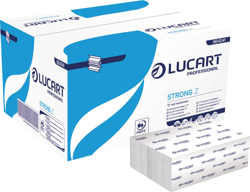 Lucart Falthandtücher Z-Falz – 2-lagig, weiss, Zellstoff – 225 × 240 mm