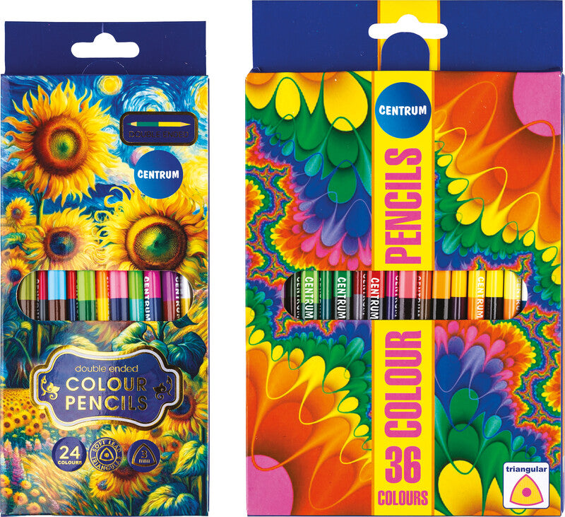 Centrum Farbstifte – 24 Farben, dreieckig, Ø 3 mm, Karton